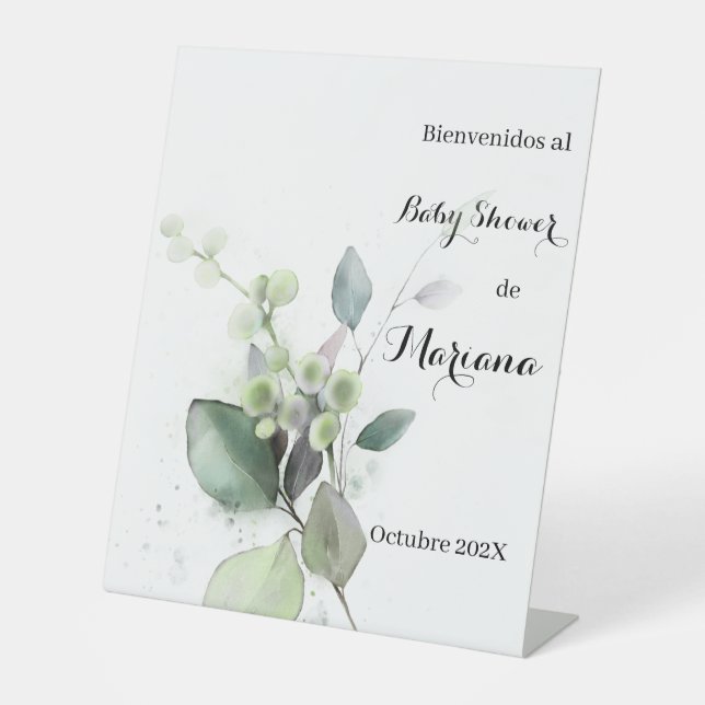 Baby shower verdoyant signe de bienvenue (Recto)