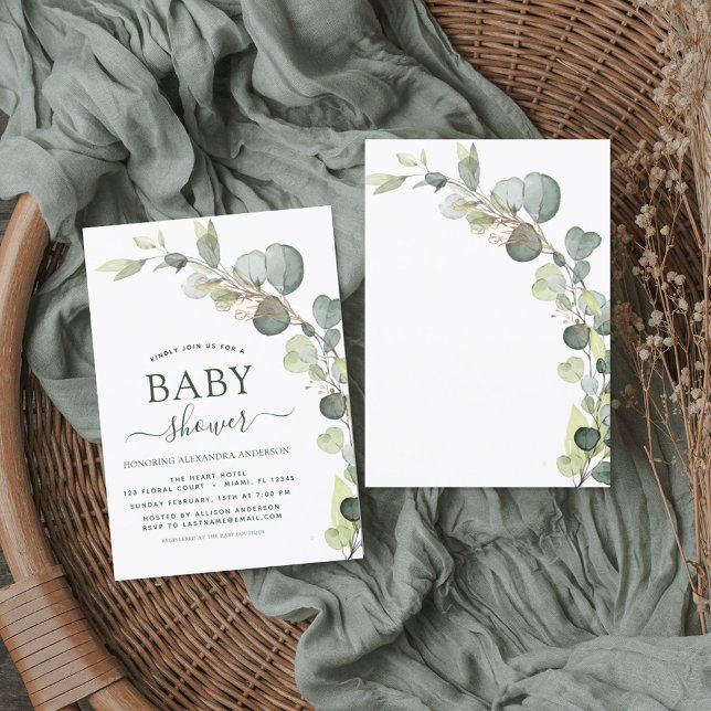 Baby shower verdure Eucalyptus Invitations (Créateur téléchargé)