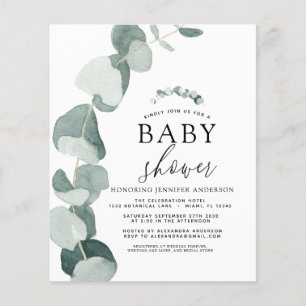 Baby shower vert Eucalyptus Invitation
