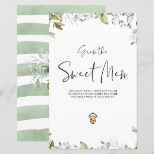 Baby shower vert Mini panneau Guess Sweet Mess