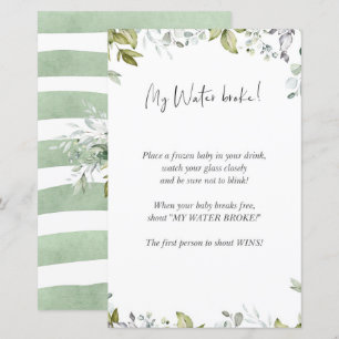 Baby shower vert Mini Signe - Mon Eau Broke!