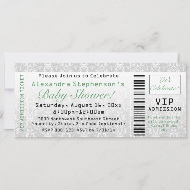 Baby shower vert neutre pour les femmes Invitation (Devant)