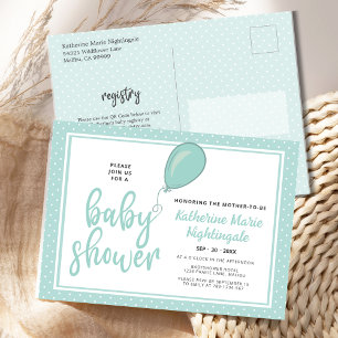Baby shower vert Pastel Neutre Genre Invitation