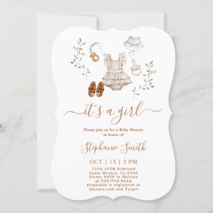 Baby shower Vêtements bébé Invitation fille