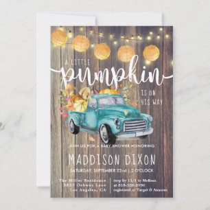 Baby Shower Vintage Camion Bois de Grange Automne