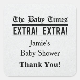 Baby shower vintage Favor Sticker