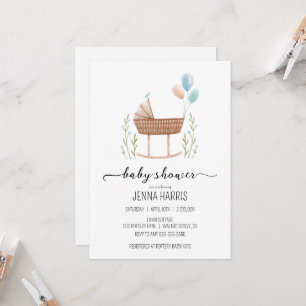 Baby shower vintage garçon Genre Invitation nature