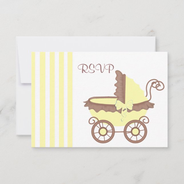 Baby shower VINTAGE LEMON JAUNE RSVP (Devant)