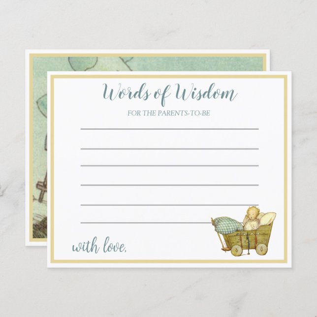 Baby shower vintage Lune et étoiles (Devant / Derrière)