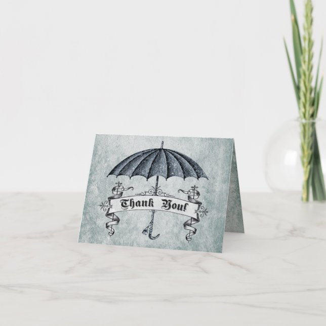 Baby shower vintage Merci Note Card II (Devant)