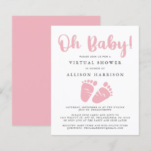 Baby shower virtuel Budget Invitation pieds roses