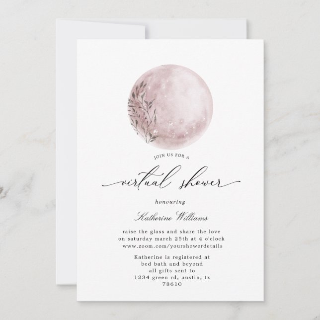 baby shower virtuel de lune mystique Invitation (Devant)