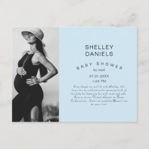Baby shower virtuel par mail Photo Blue Invitation