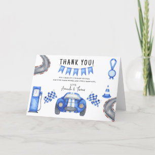 Baby-Shower voiture de course - merci