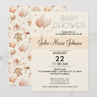 Baby shower Whimsy mignon - Invitation Ballons