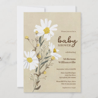 Baby shower White Daisies Invitation