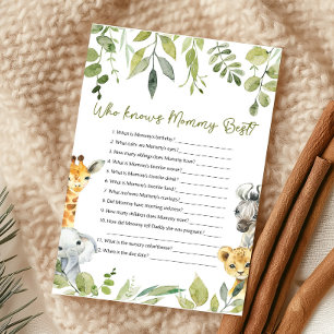 Baby Shower Wild One - Jeu Qui connaît le mieux Ma