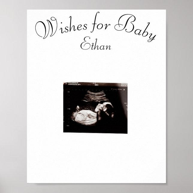 Baby Shower, Wishes for Baby Poster Keepsake (Devant)
