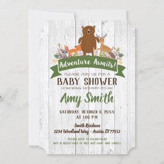Baby shower Woodland Automne Rustique Invitation