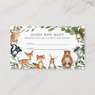 Baby shower Woodland Devine Combien de cartes