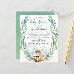 Baby shower Woodland Par Courrier Budget Invitatio