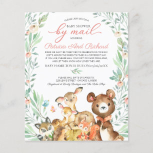 Baby shower Woodland Par Courrier Budget Invitatio