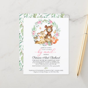 Baby shower Woodland Par Courrier Budget Invitatio