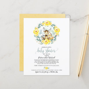 Baby shower Woodland Par Courrier Budget Invitatio