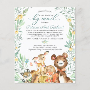 Baby shower Woodland Par Courrier Budget Invitatio