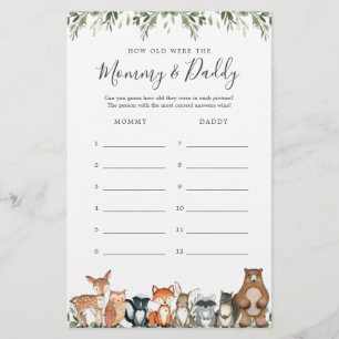 Baby shower Woodland Quel Âge Avaient-Ils Jeu Cart