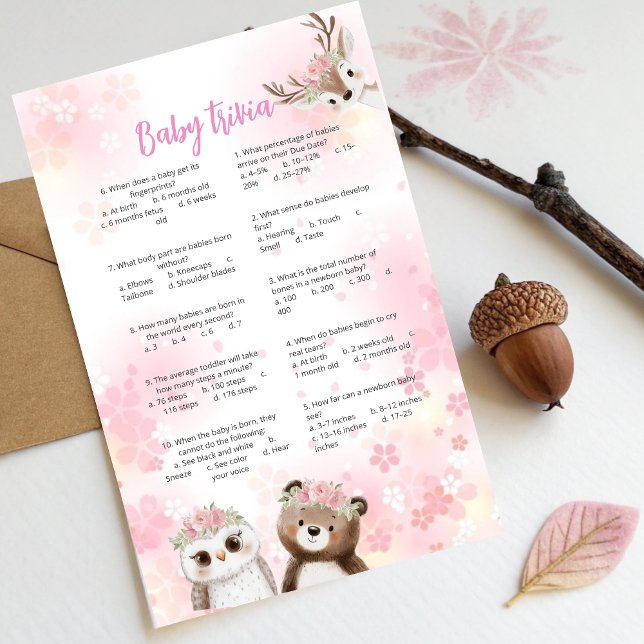 Baby shower Woodland Trivia Jeu (Créateur téléchargé)