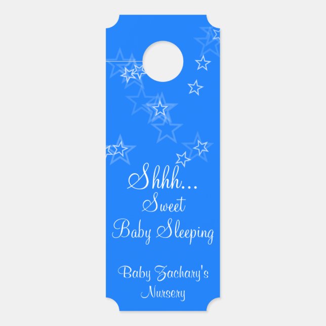 Baby Sleeping Nursery Stars Affichettes de porte b (Devant)