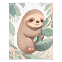 Baby Sloth Nursery Imprimer Poster Wall Art