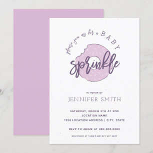 Baby Sprinkle Invitation Lavender Doughnut