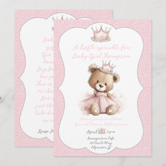 Baby Sprinkle Invitation Teddy Bear Princess