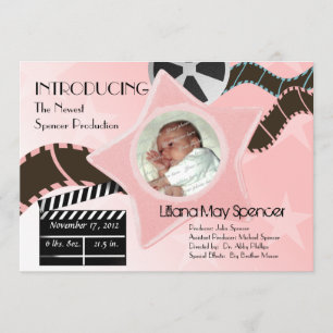 Baby Star est né rose Faire-part de naissance