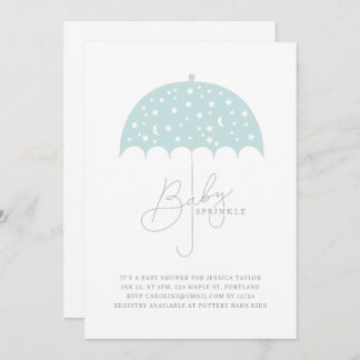 Baby Stars Brolly Baby shower Invitation