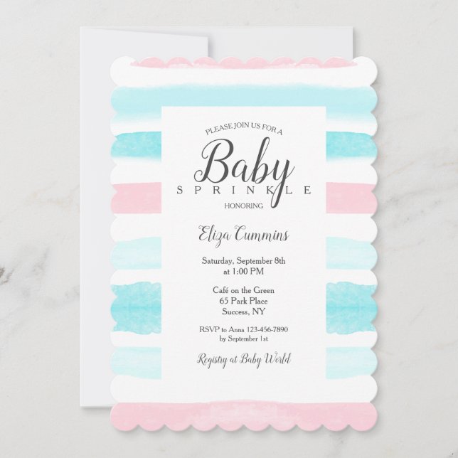 Baby Stripes Douche Invitation (Devant)