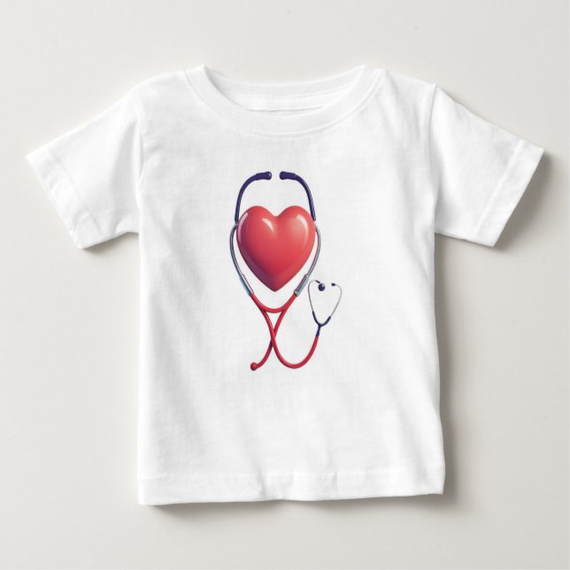 Baby T-Shirt – Heart & Stethoscope | Gift for Heal (Devant)