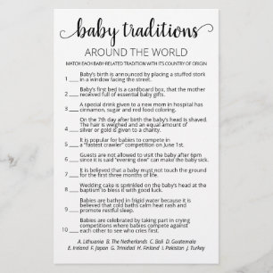 Baby Traditions jeu Baby shower partie