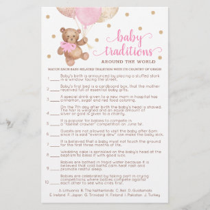 Baby Traditions Jeu Baby shower Teddy Bear