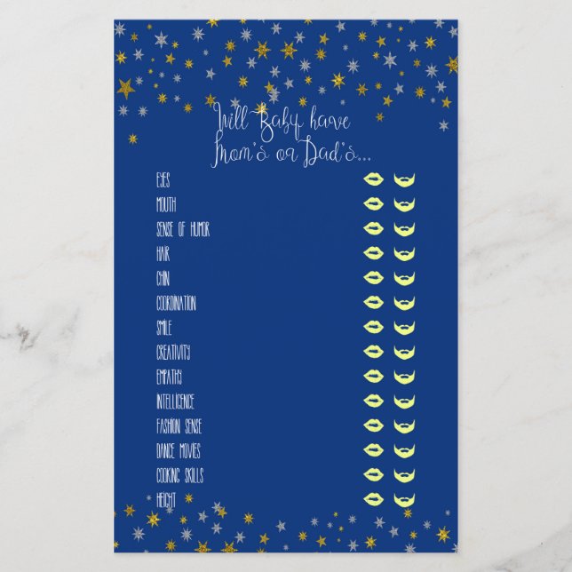 Baby Traits Little Star Baby shower Jeu (Devant)