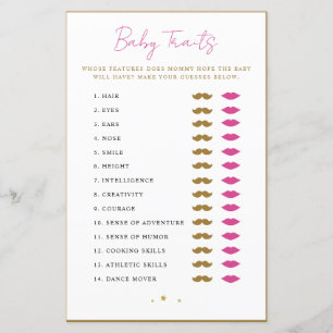 Baby Traits Shower Game Advice Cards
