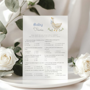 Baby Trivia Blue Goose baby shower jeu