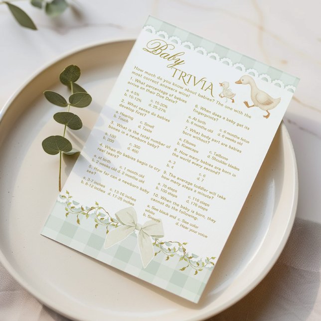 Baby Trivia Silly Goose Sage Baby Shower game (Créateur téléchargé)