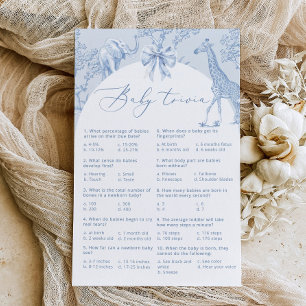 Baby trivia toile de jouy Safari baby shower jeu