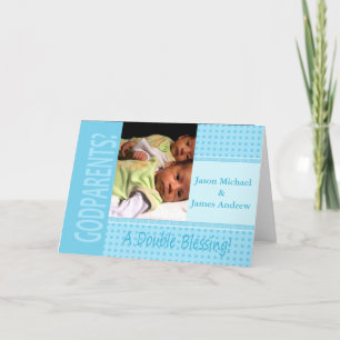 Baby Twin Boys be our Godparents Invitation