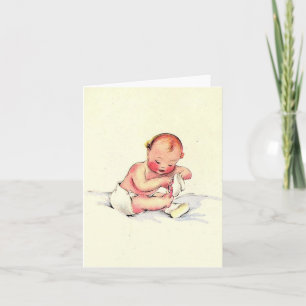 Baby vintage avec carte à chaussures
