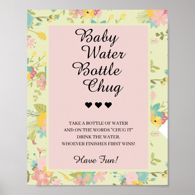 Baby Water Bottle Chug Baby shower Poster du jeu (Devant)
