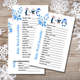 Baby Word Scramble jeu hiver polaire ours pingouin